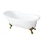 Aqua Eden Clawfoot Bathtubs, 54 L, 30.31 W, White/Polished Brass, Cast Iron VCTND5431B2 - alternate 1